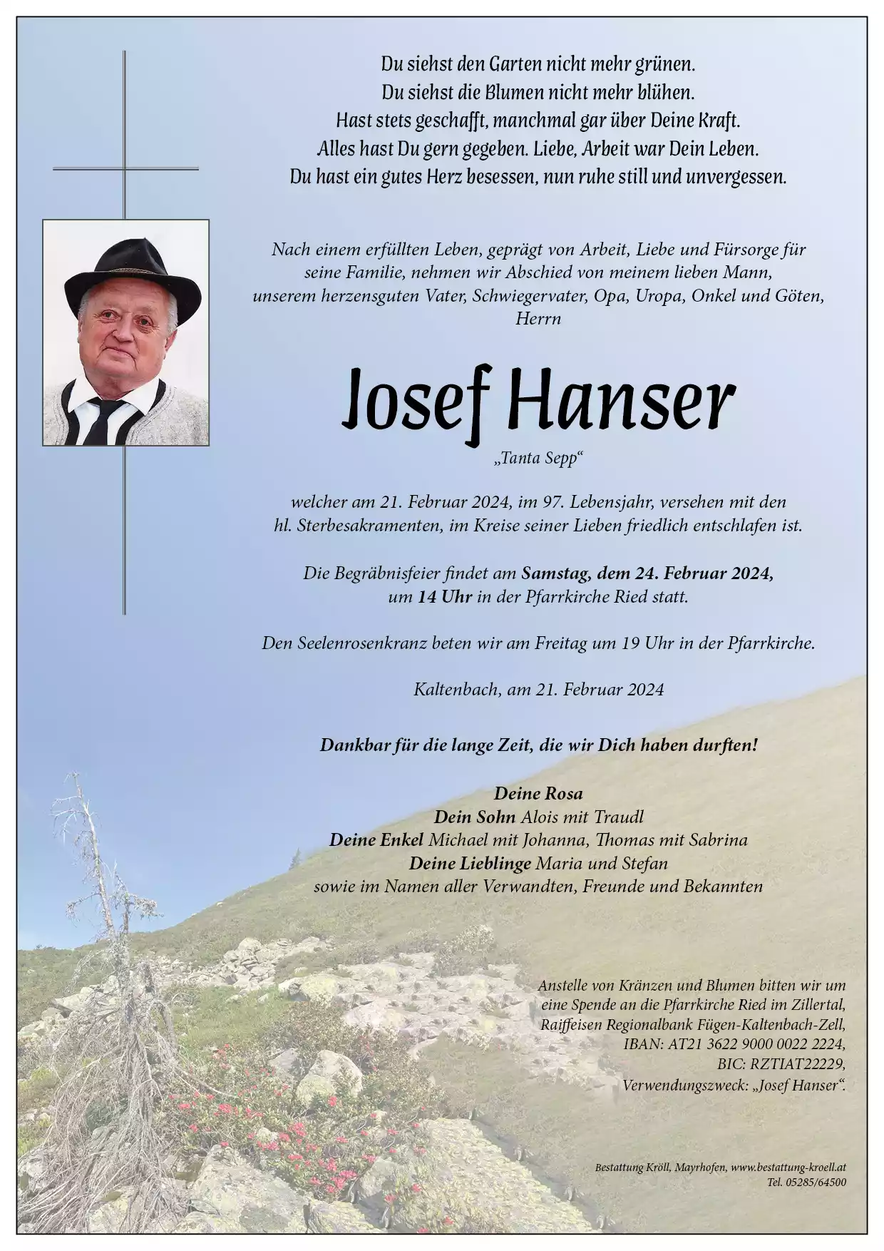 Parte von Josef Hanser